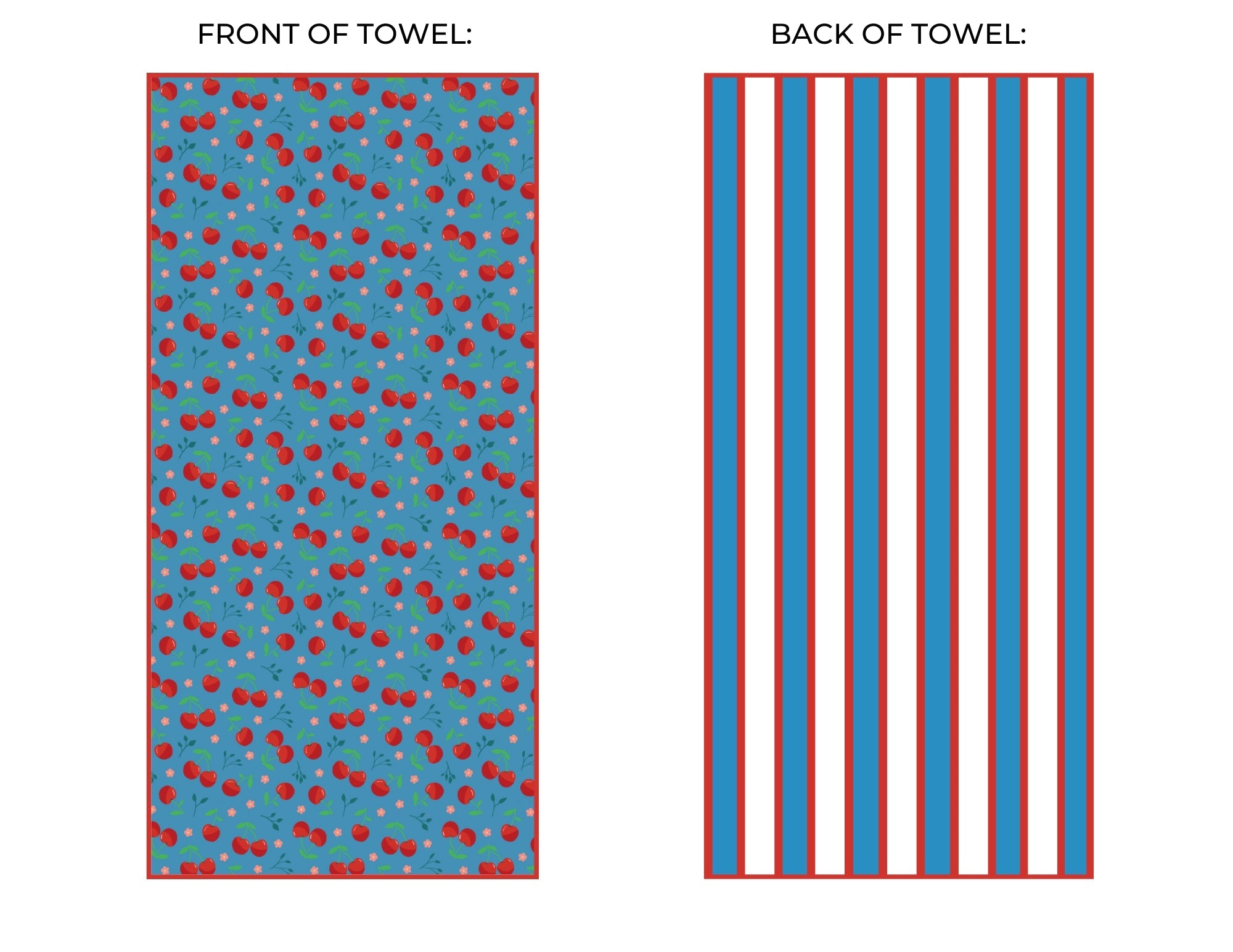 Cherry Beach and Home Towel Blue X-Long