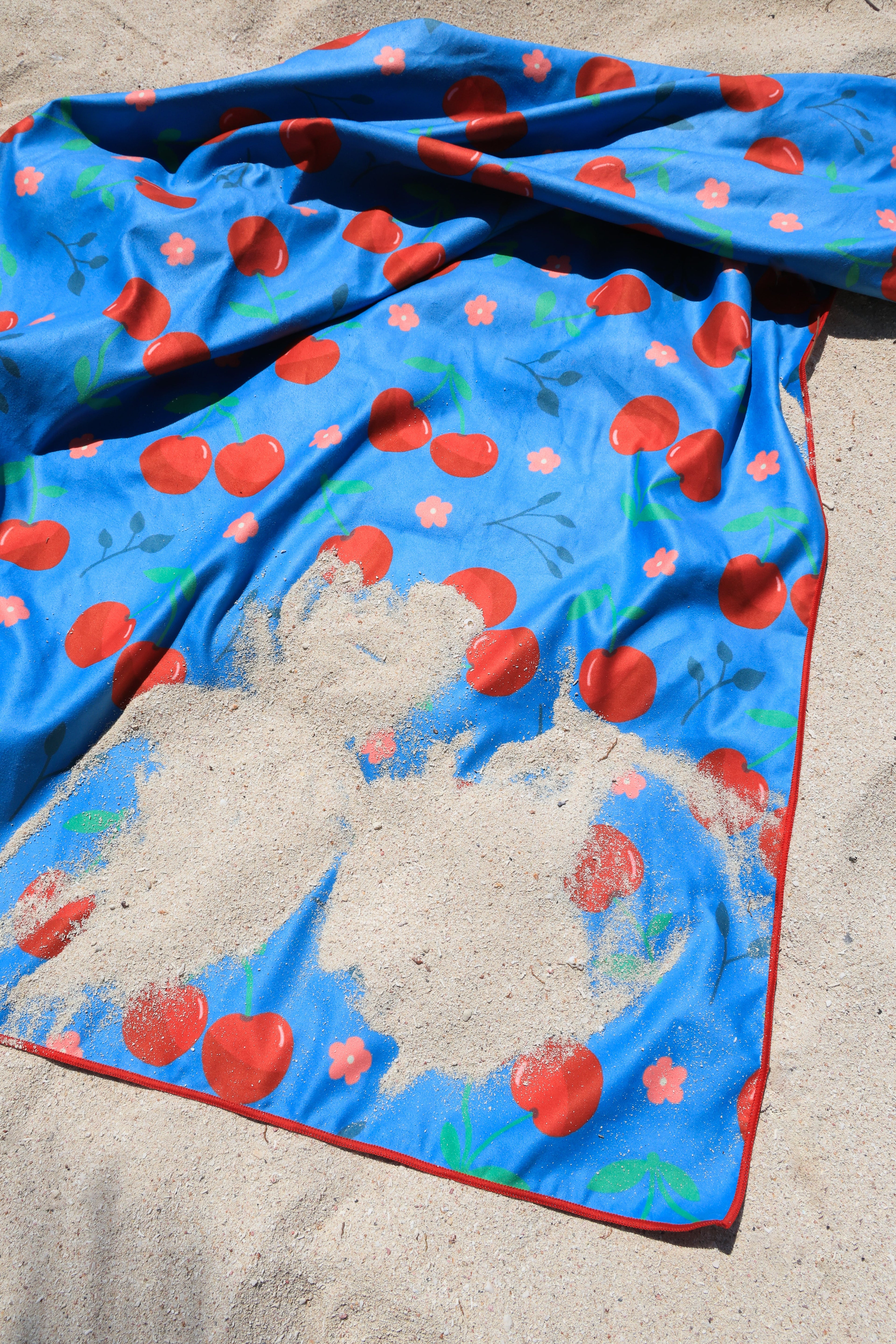 Cherry Beach and Home Towel Blue X-Long