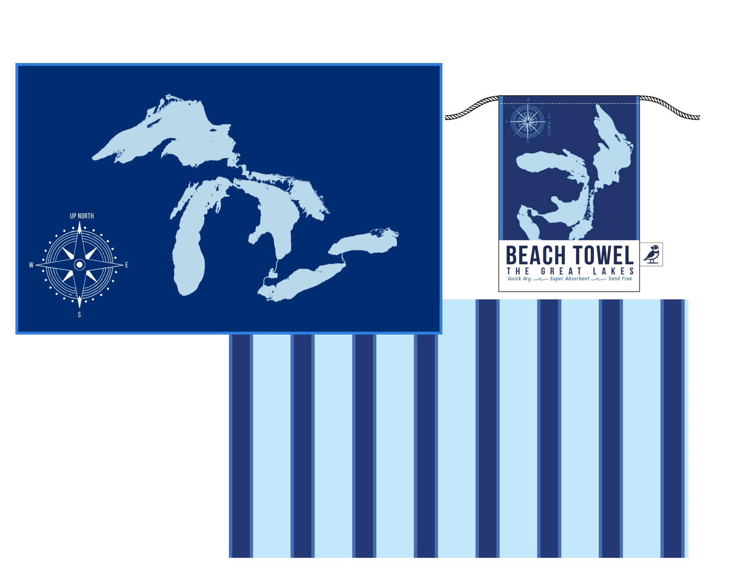 Great Lakes Beach and Picnic Towel X-Long