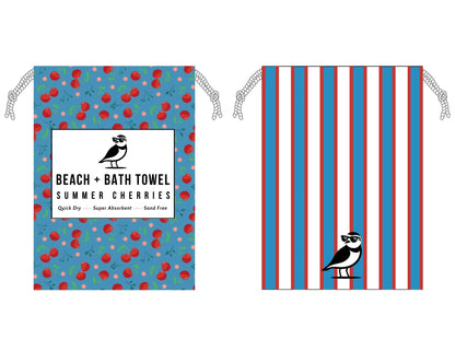 Cherry Beach and Home Towel Blue  X-Long