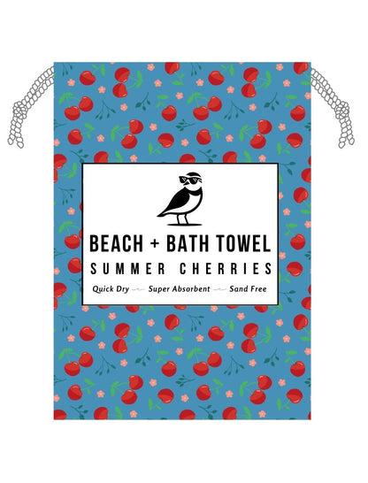 Cherry Beach and Home Towel Blue  X-Long