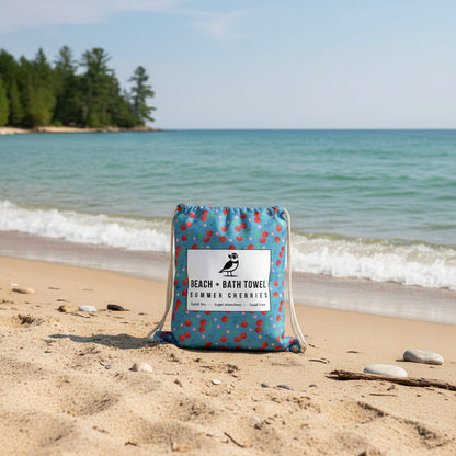 Cherry Beach and Home Towel Blue  X-Long