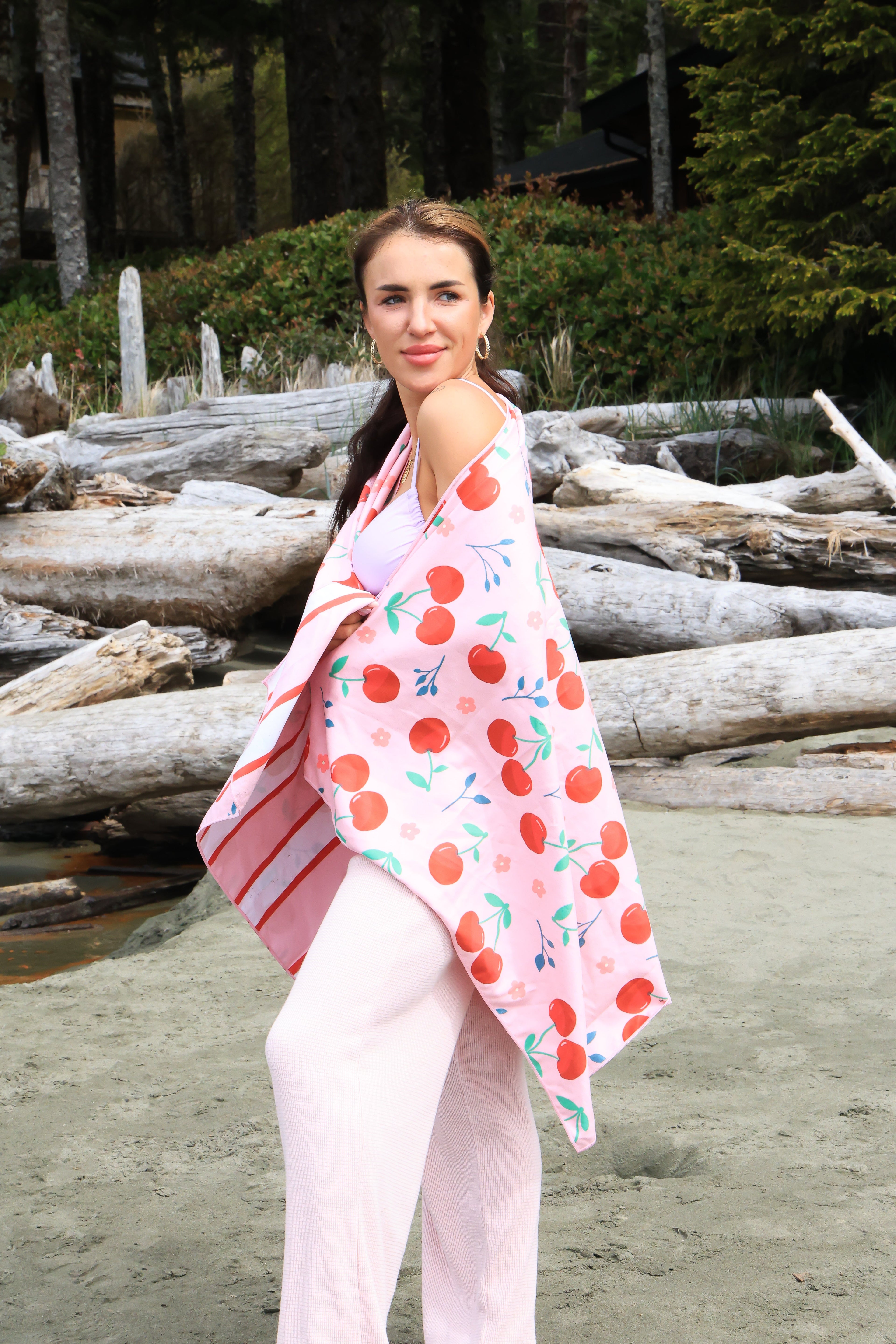 Cherry Beach and Home Towel Pink  X-Long