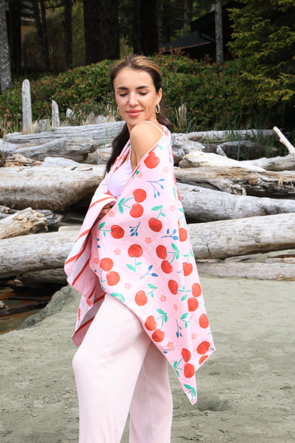 Cherry Beach and Home Towel Pink  X-Long