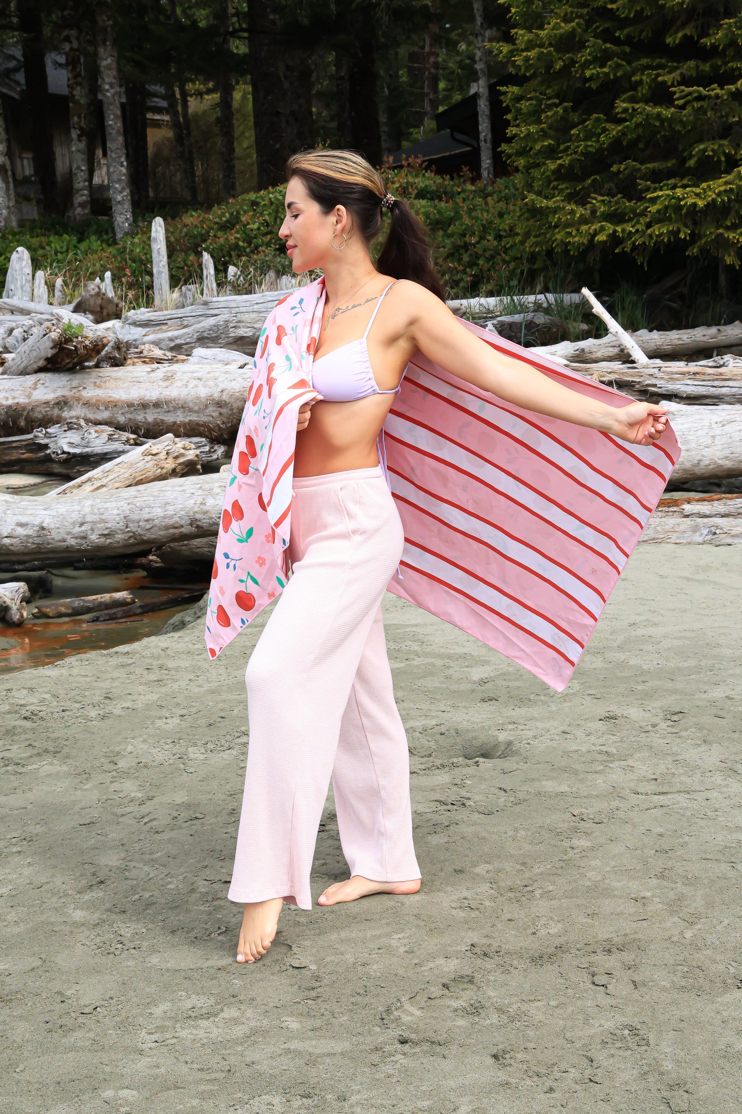 Cherry Beach and Home Towel Pink  X-Long