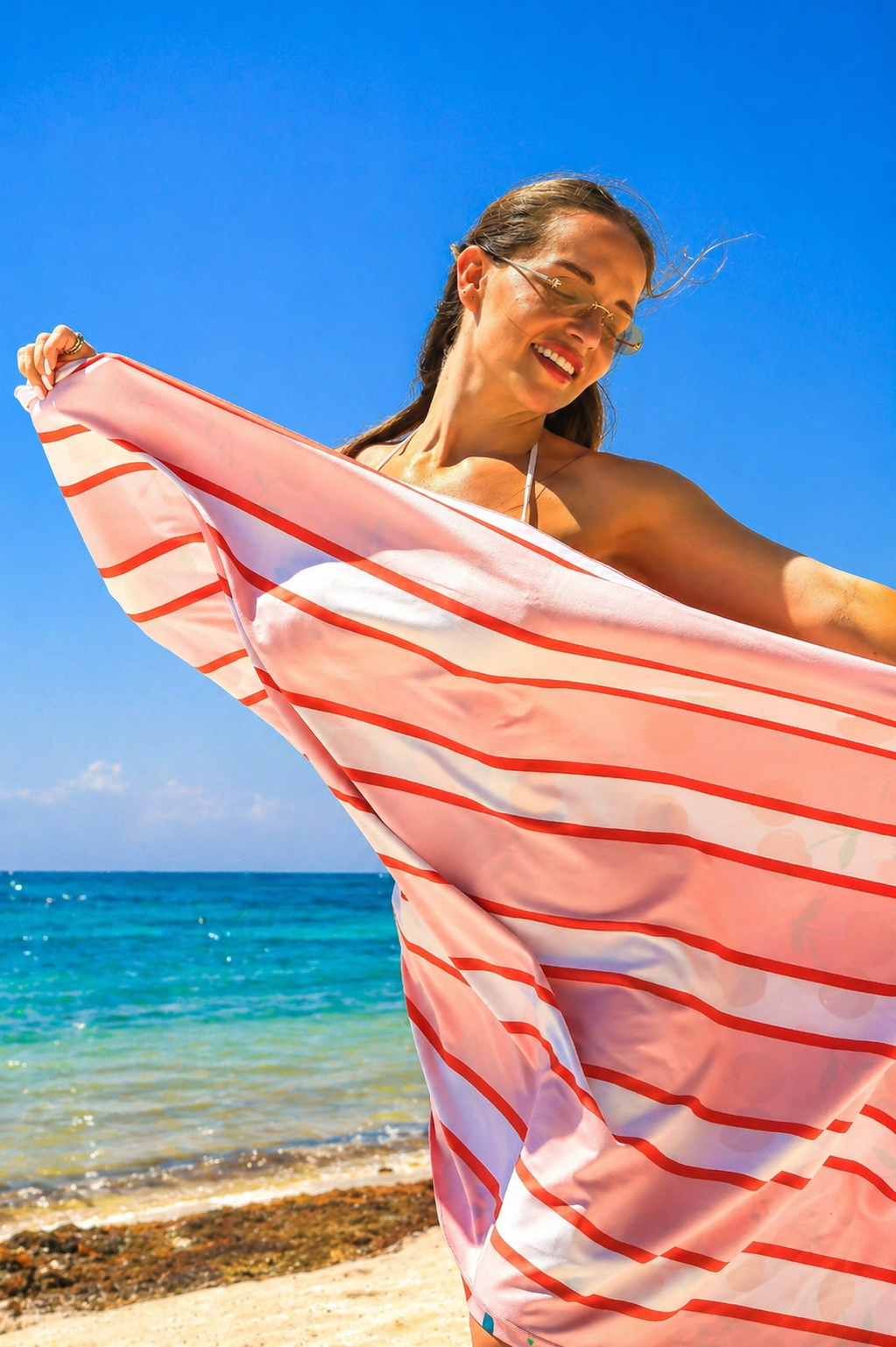 Cherry Beach and Home Towel Pink  X-Long